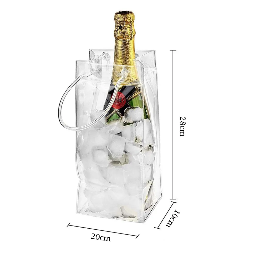 Ice Bag Wine Beer Champagne Bucket Drink Bottles Cooler Chiller Foldable Carrier Winery Takeaway Ice Pack Picnic Wine cooler bag drink cooler beer bottle cooler