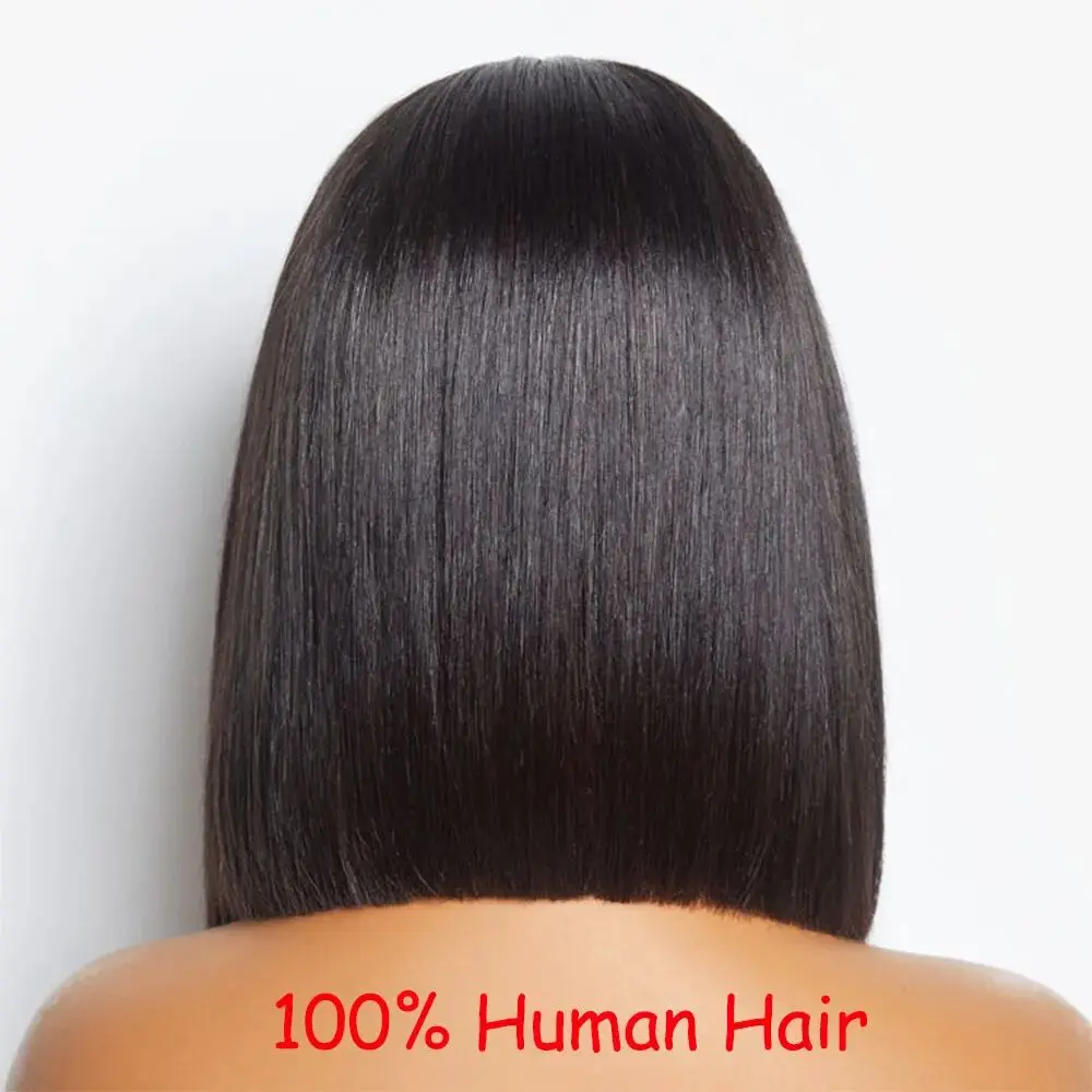 Cheap Short Bob Wigs Double Drawn Raw Vietnamese Glueless Straight Wig Human Hair 4x1 Hd Transparent Lace Front Wigs For Women - Image 3
