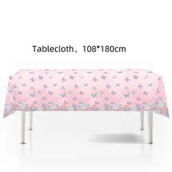 Elegant Purple & Pink Butterfly Cake Toppers with Party Tableware Set (Gold)