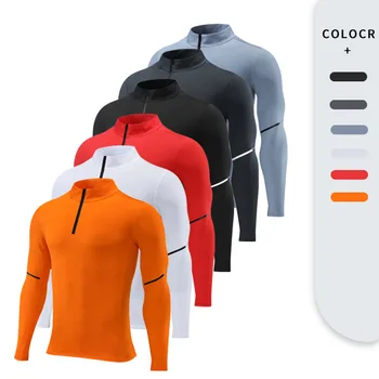 Lightweigt Running T-Shirts Quick Dry Men Marathon Jogging Long Sleeve T-shirt Breathable Training Exercise Fitness Tops