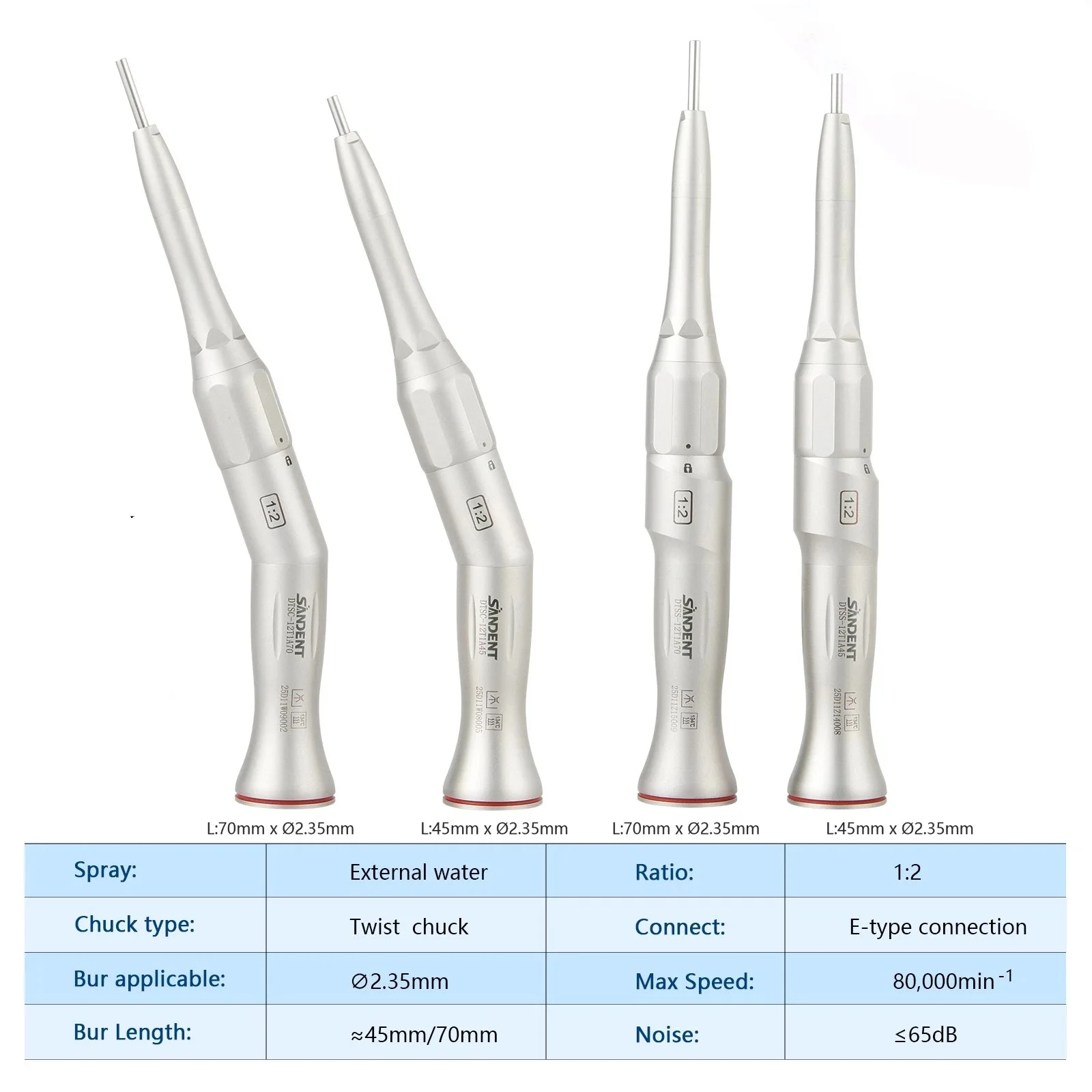 Dental 1:2 Chirurgisches Osteotomie-Niedriggeschwindigkeits-Handstück, Winkelstück und Gerades Handstück für NSK/Kavo