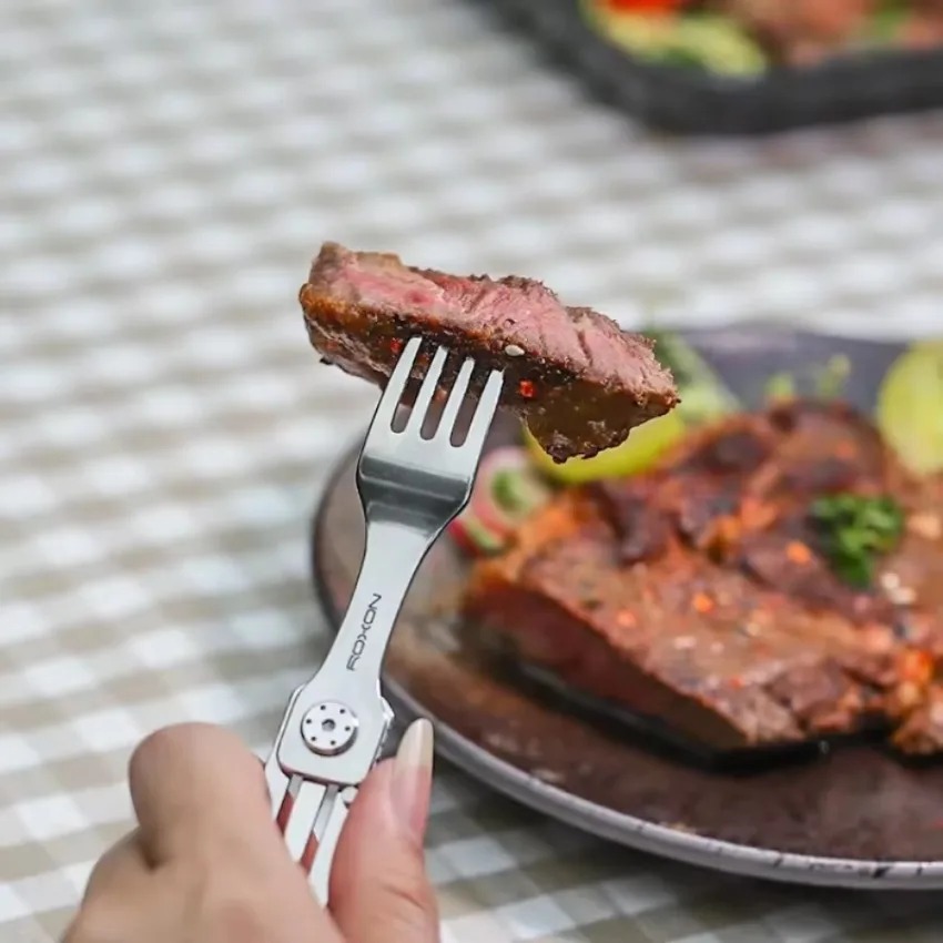 3-in-1 Knife and Fork Spoon Outdoor Tableware Set Stainless Steel Camping Field Portable Exquisite Multifunctional Equipment picnic cutlery set picnic tableware camping cutlery set stainless steel cutlery set cutlery set