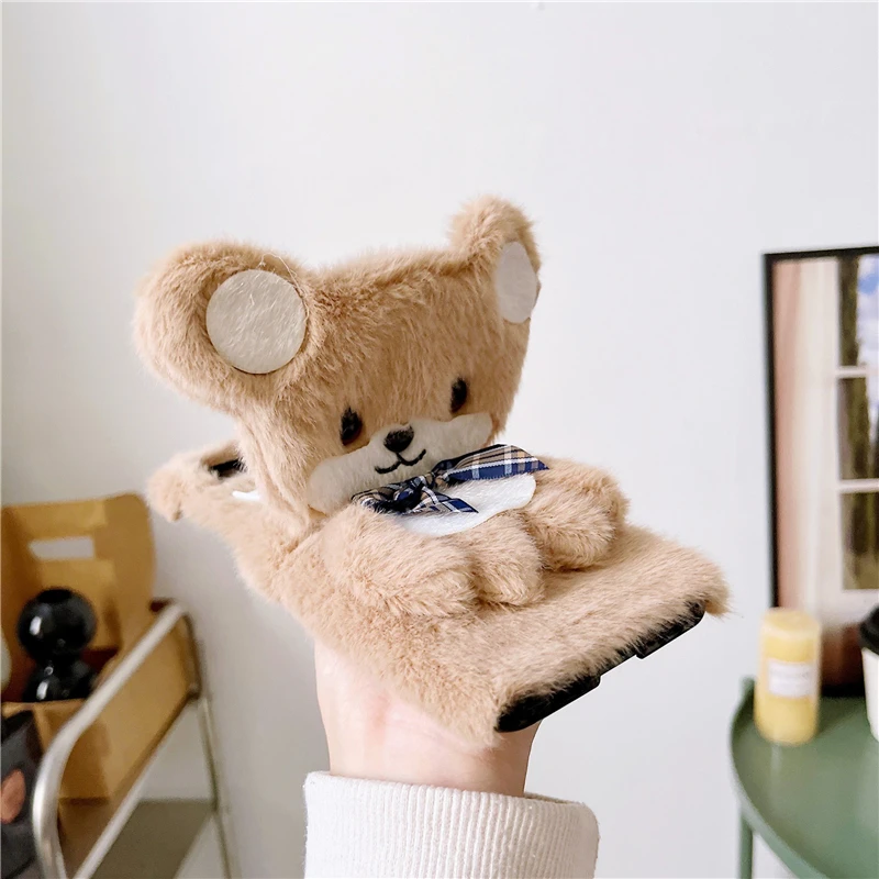 Cartoon Cute Funny Fur Fluffy Soft Case for Samsung Galaxy Z Flip