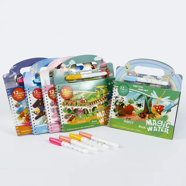 Magical Water Painting Book Toddler Early Education Toys Reusable Magic Drawing Coloring Book for Kids Children Montessori Toys 3