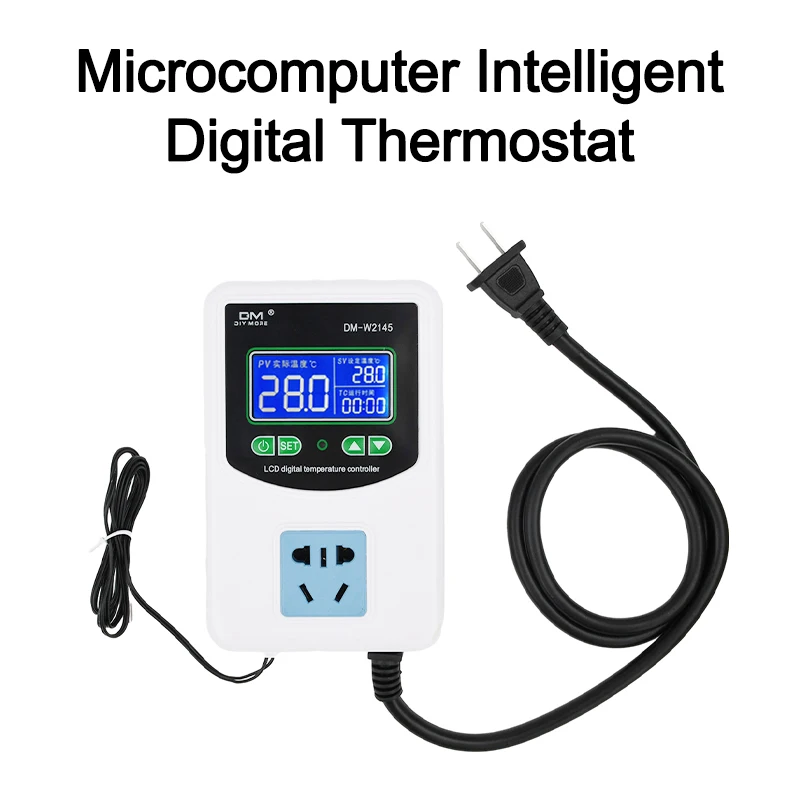 

DM-W2145 LCD Digital Temperature Controller Intelligent High Accuracy Heating Cooling NTC Sensor Temp Control Thermostat 220V