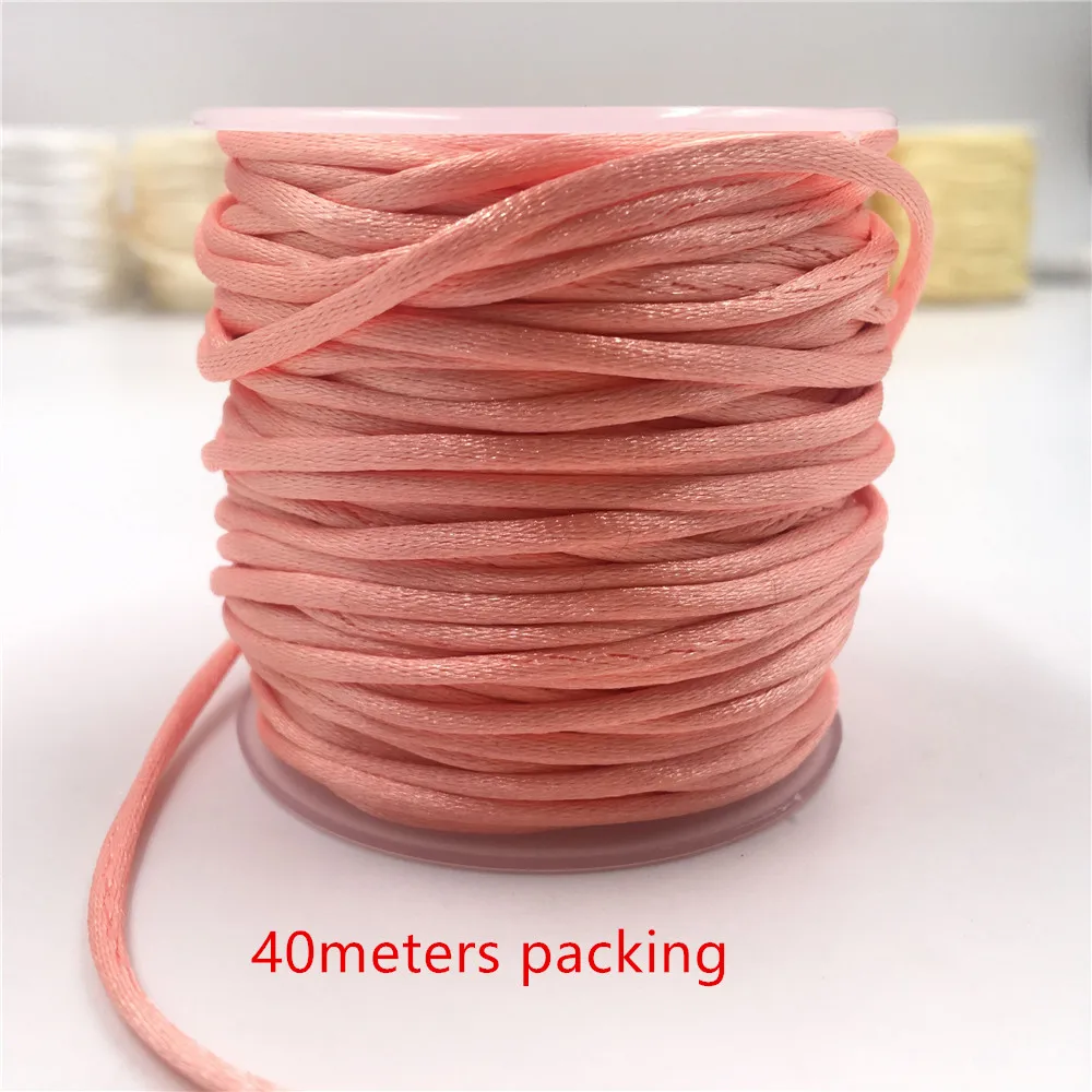 Nylon Cord 2MM 10-225meters Chinese Knot Line Cord Silk Satin Nylon Cord 35colors for DIY String Necklace Bracelets nylon cord silk cord satin cord