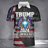 Trump 2024 Graphic Polo Shirts For Mens 3D Print America US Flag T-shirt Streetwear Donald Fans Polo Shirts Clothes Golf Wear 1