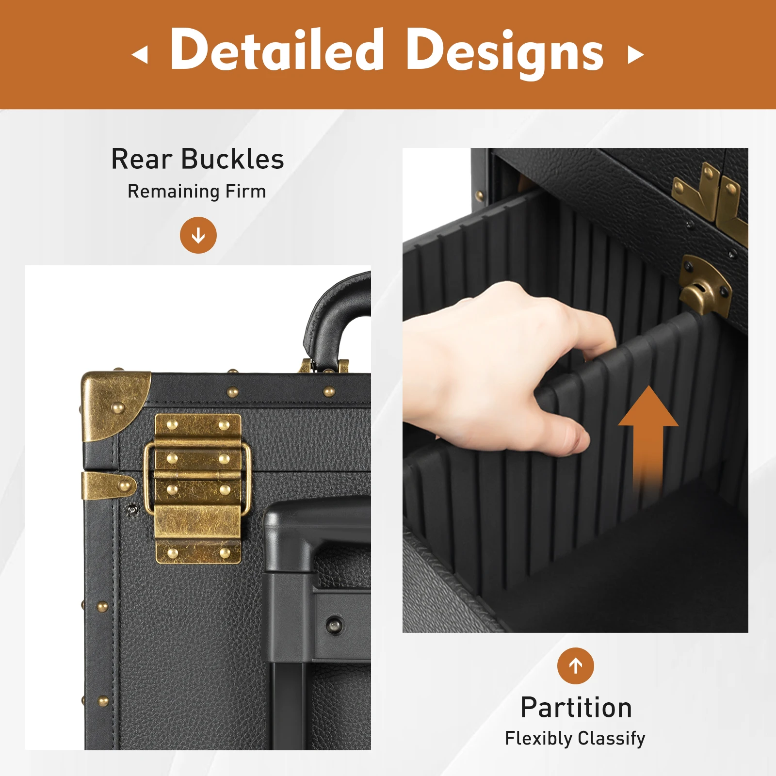 Rollbarer Abschließbarer Make-up-Koffer, Friseur-Trolley mit Haartrocknerhalter, Kosmetikkoffer für Schönheitssalons, Organizer-Werkzeugkasten – Detail 6