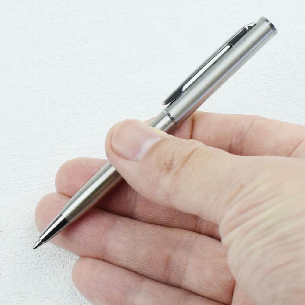 Mini Metal Twist-Activated Ballpoint Pen Pocket-Sized 0.7mm Fine Black Ink Stainless Steel Ballpen Office School Supplies ballpoint pen multifunction ballpoint pen multifunctional pen ball point pen