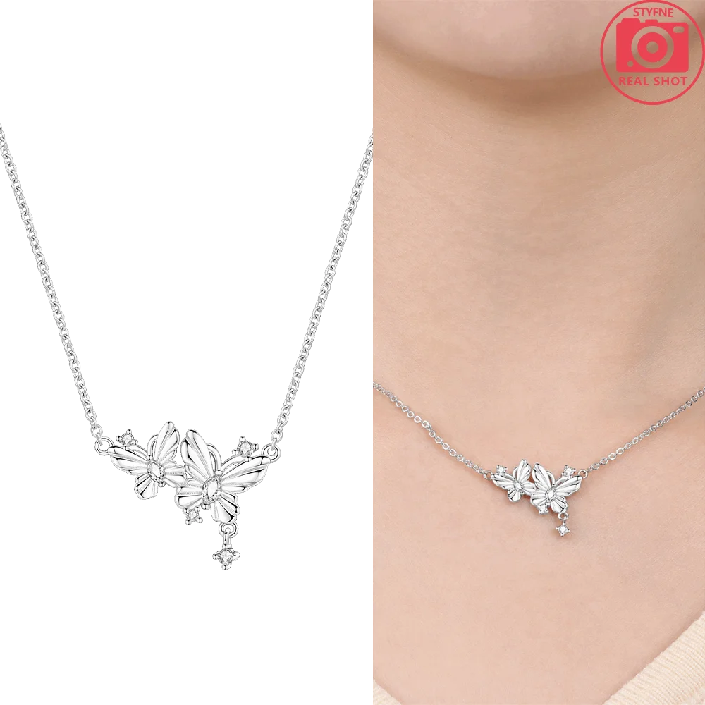 Collana originale in argento 925 con corona rosa e cuore, collana da donna con sirena, pianeta, farfalla, anniversario, gioielli regalo di San Valentino  36