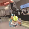 Cute Keychain Cartoon Sports Games Tennis Little White Dog Doll Keychain Student Couple Girl Car Key Backpack Small Pendant 4