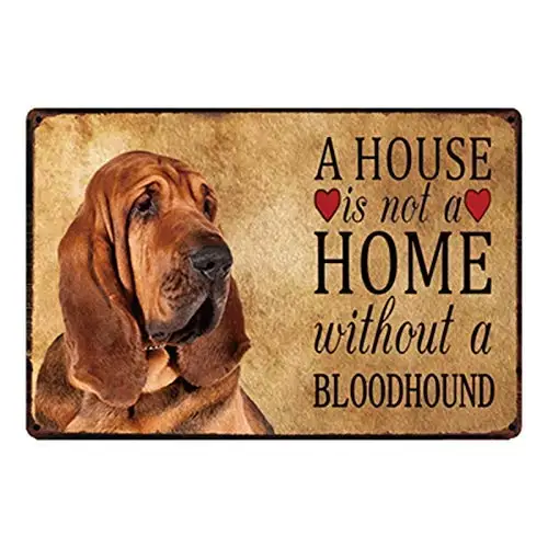 

Everett Goodman Home Decor - Vintage Plaque A House is Not A Home Without A Bloodhound.8x12 Inch Metal Tin Sign Wall Poster Wall