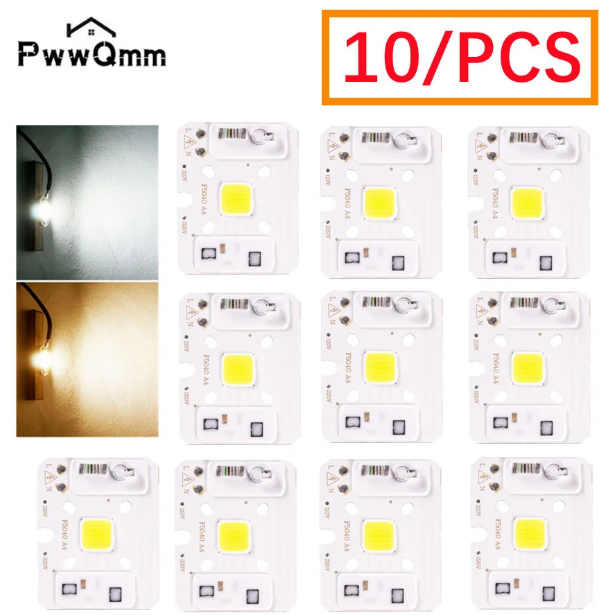 10PCS AC 220V LED COB lamp Bead 10W Smart IC No Need Driver DIY Flood light Led Bulb Spotlight Outdoor Chip Lamp Matrix Lighting подвесная люстра arte lamp matrix a3064sp 12wh