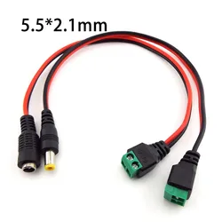 5.5*2.1mm 12V DC Male Female Plug Cable To DC Plug Connector Extend Cable For LED Light Strip CCTV Camera