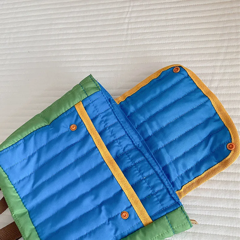 deer jonmi Korean Style Children Plaid Messenger Bags Chic Picnic Vacation Backpack Kids Shoudler Bags 4