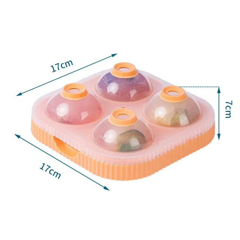 4 Grid Big Ice Ball Mould Large Dia 6.5cm Big Ice Ball Maker Tray for Whiskey Cocktail Bar Tools Food Grade Ice Mould for Party