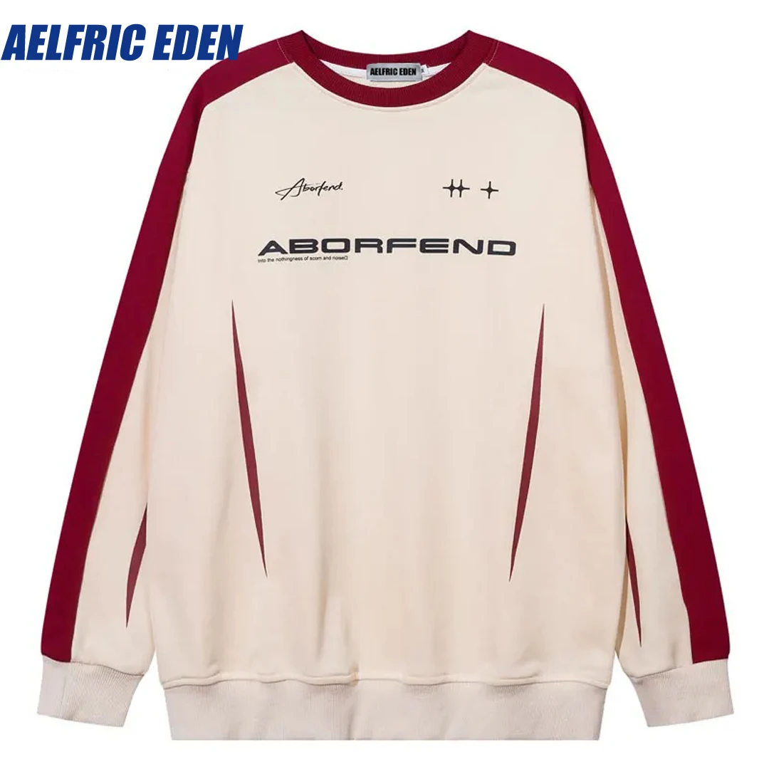

Aelfric Eden Retro American Style Patchwork Oversize Hoodie Men Sports Sweatshirt Y2K Harajuku Streetwear Hip Hop Loose Pullover