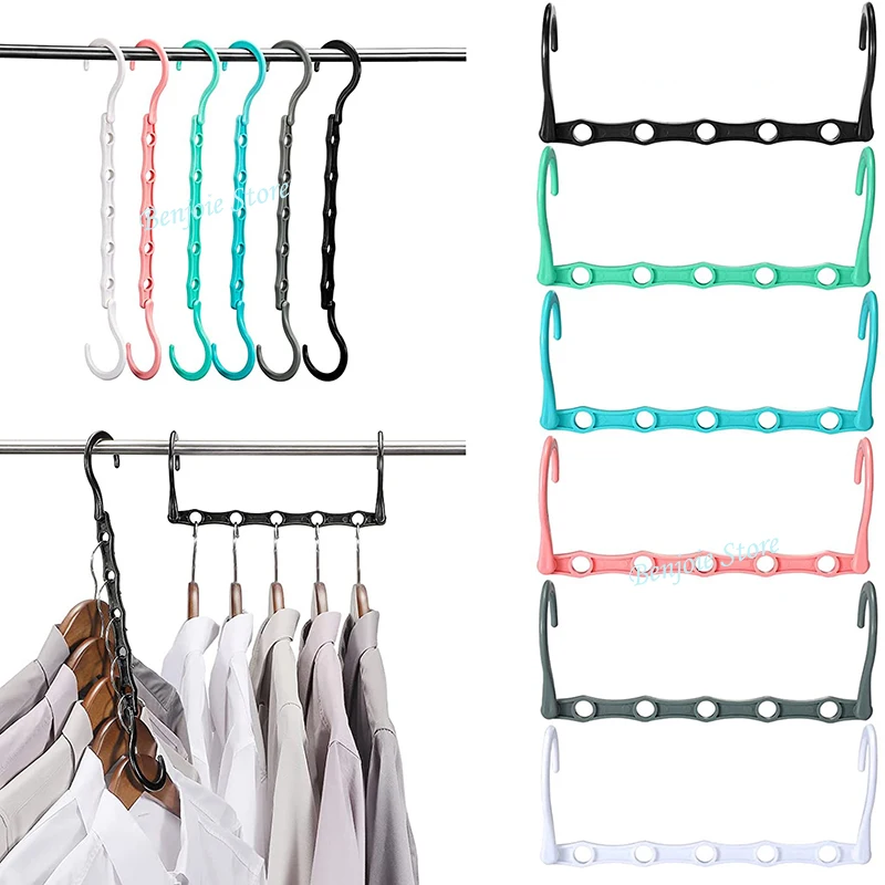 

Magic Closet Hanger Organizer, Space Saving Hangers, 5 Holes, Multi-Port Support, Clothes Hanger, Drying Racks