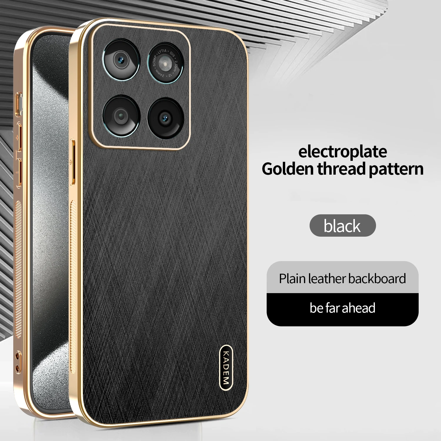 Bamboo Patterned Leather Case with Magnetic Wireless Charging Feature