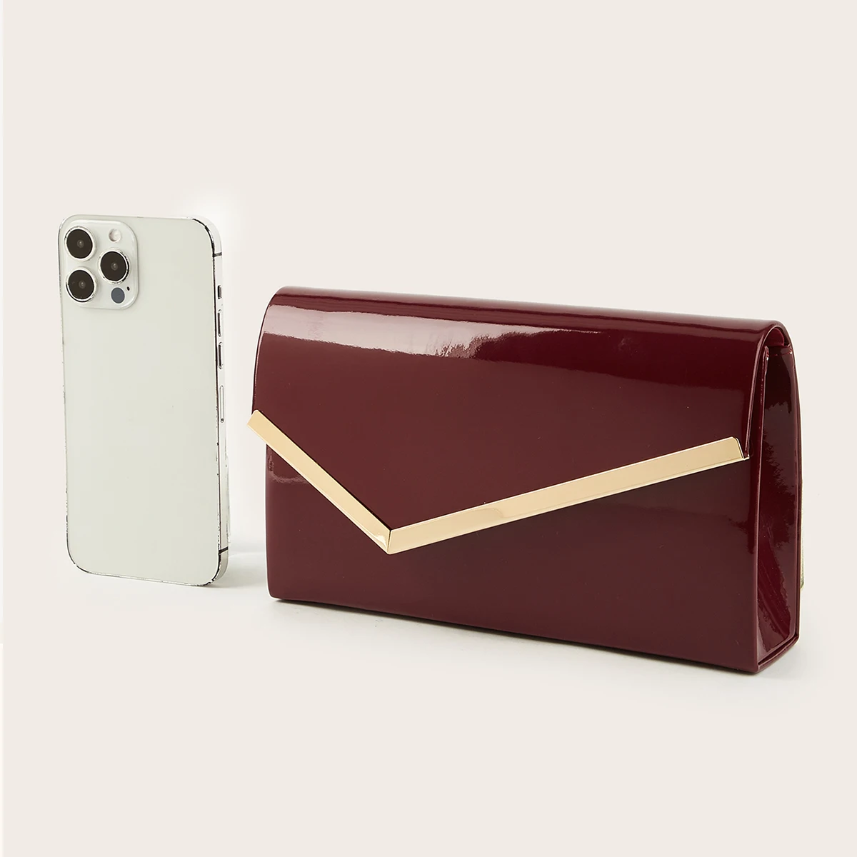Borsa da sera da donna, pochette versatile di lusso leggero, borsa da sera in pelle sintetica PU tinta unita, borsa per il trucco portatile, borsa a tracolla, portafoglio, borsa a busta, con catena metallica staccabile, per ballo di fine anno, stagione delle nozze, abito da sera, borsa abbinata, borsa a tracolla portatile, borsa per il trucco, stagione delle nozze, banchetto - immagine 4