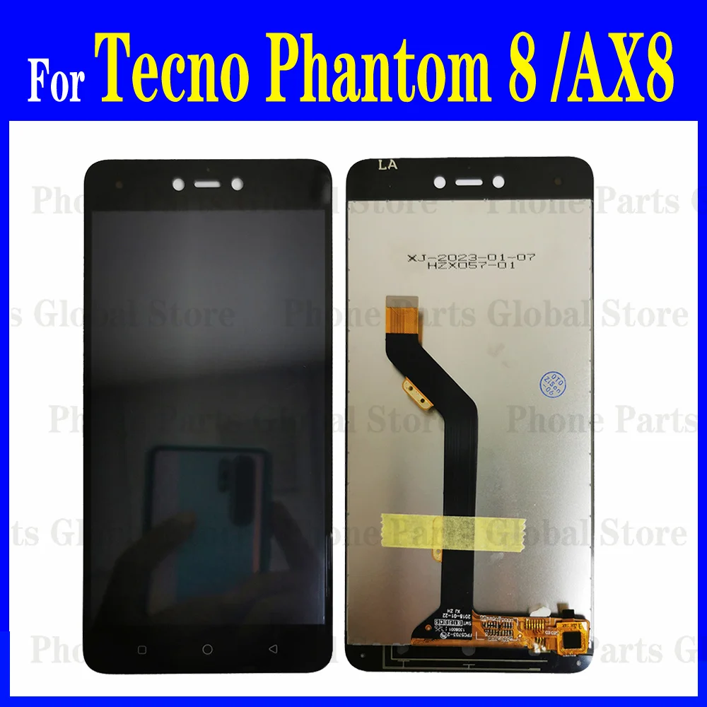 LCD For Tecno Phantom 8 AX8 Display Screen Touch Panel Digitizer Sensor Assembly Replacement Phantom8 Display Parts