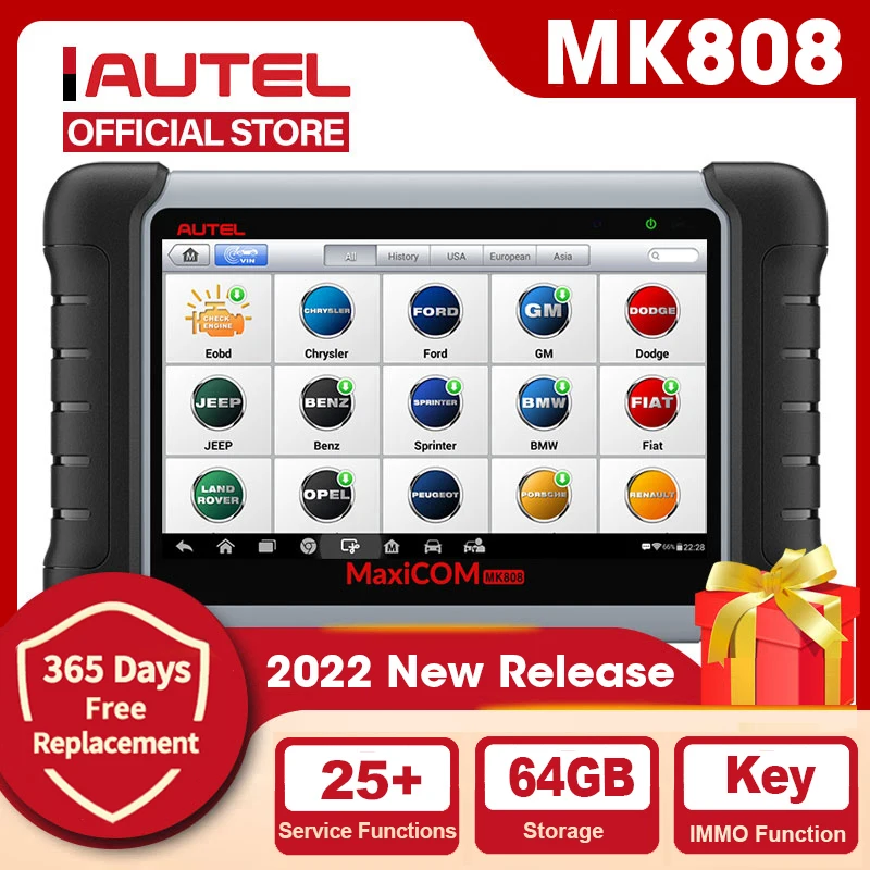 Autel MaxiCOM MK808 OBD2 الماسح الآلي سيارة أداة تشخيص OBD 2 EScaner TPMS رمز قارئ OBDII مفتاح الترميز CRP 909X CRP909