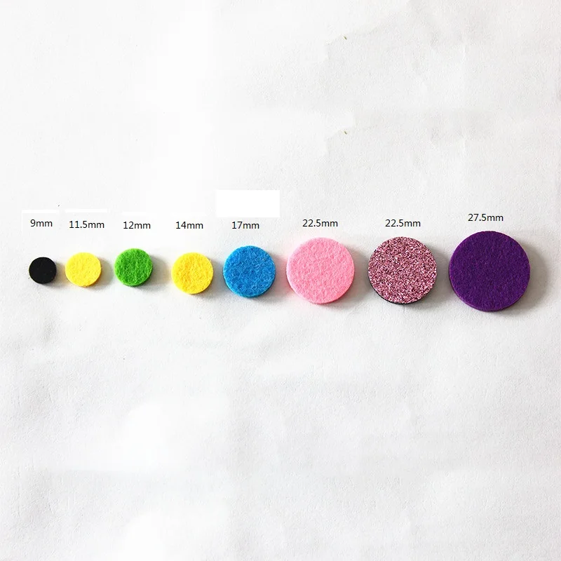 100Pcs/Lot Mix Size Diffuser Refill Pads Colorful Aromatherapy Felt