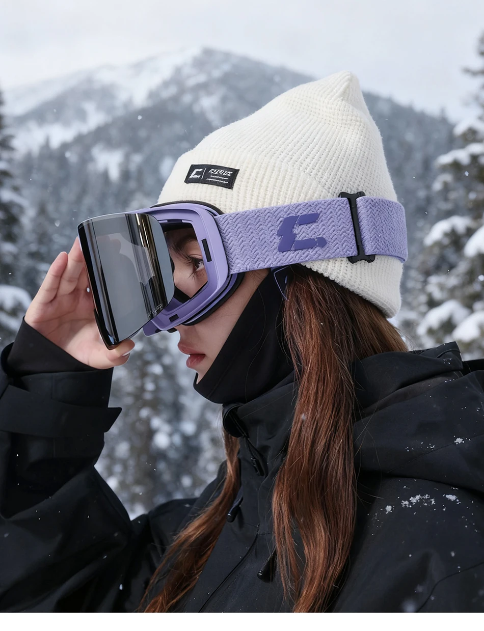 COPOZZ X-edge Serie Männer Frauen Doppelschichten Antibeschlag Skibrille Schneemobilbrille Schnee Snowboardbrille mit magnetischen Gläsern – Detail 12
