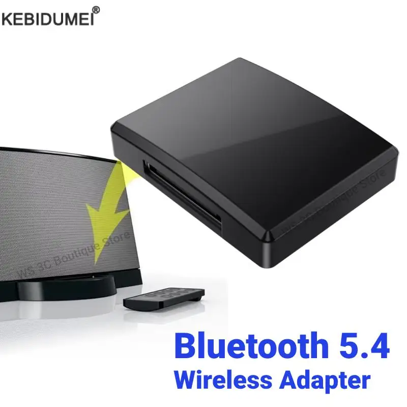 30 Pin Bluetooth 5.4 Audio Receiver A2DP HIFI Lossless Stereo Music Wireless Adapter for iPhone iPod 30 Pin Jack Analog Speaker