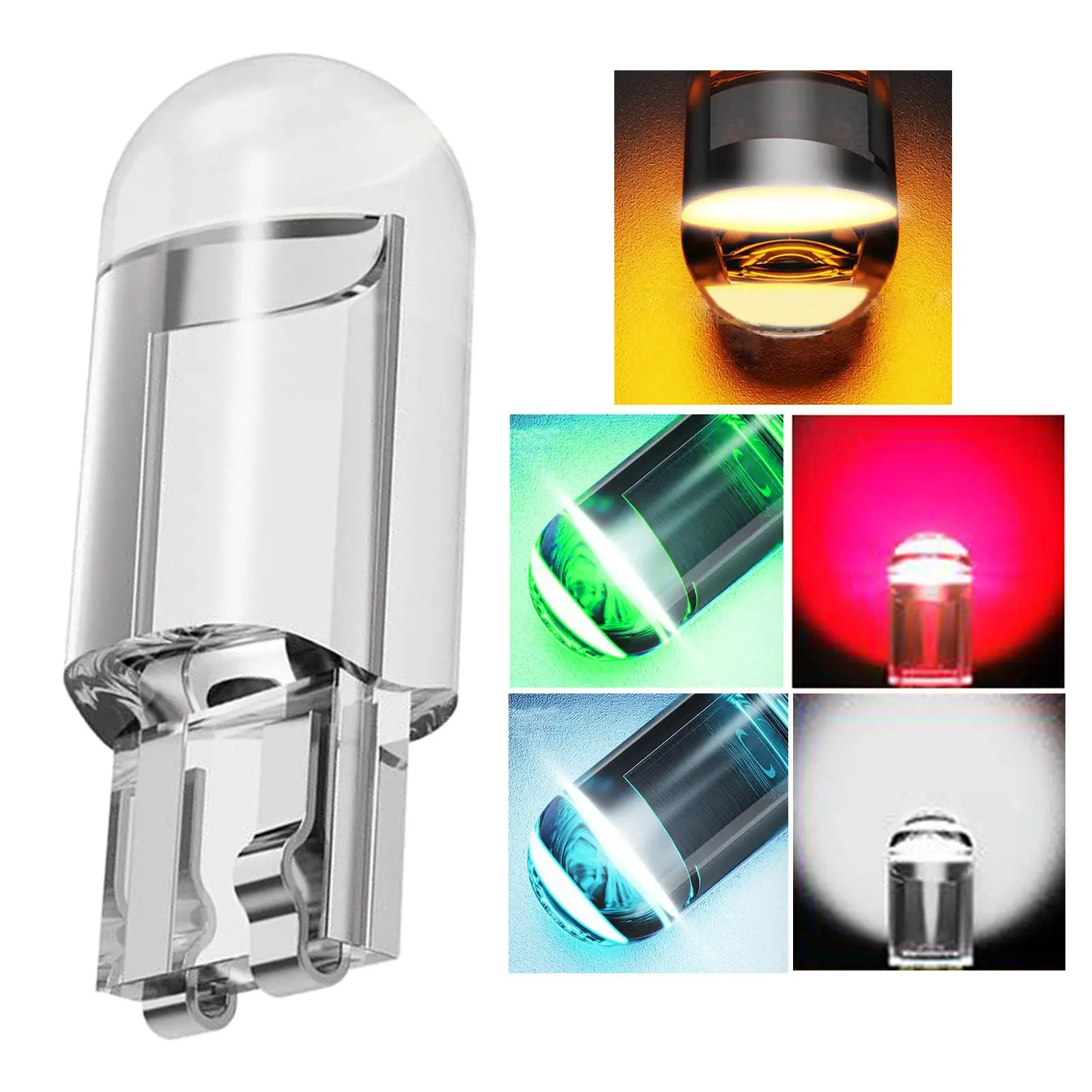 

2Pieces 194 T10 DC12 Bulb Wedge Plate Light for Motorbike