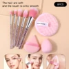 41759-d45366.jpg 8-piece powder diamond handle makeup brush set & soft triangular powder puff / sponge egg / round facial cleansing pad tools