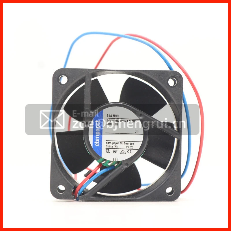 

614NHH 6025 60 x 60 x 25mm 6cm 24 V DC 56m3/h 6850rpm Ball Bearing Inverter Cabinet Axial Cooling Fan