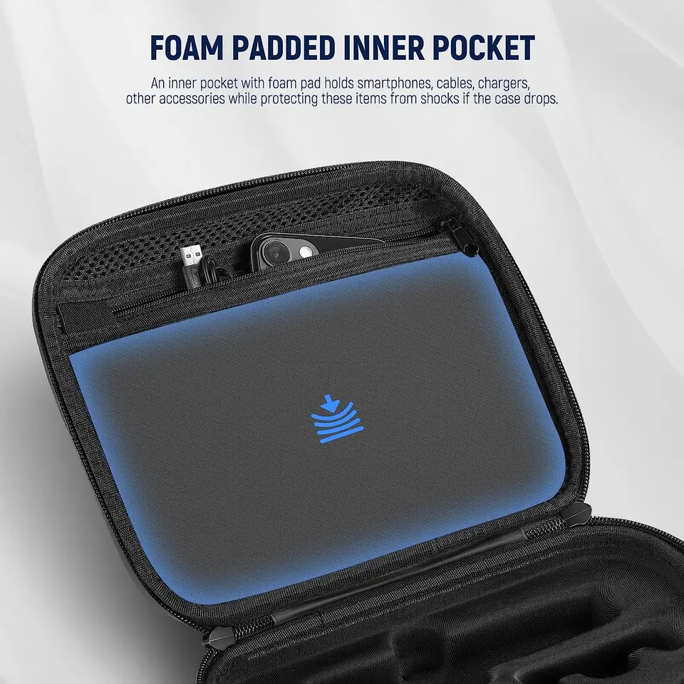 Custodia rigida per il trasporto per DJI OSMO Pocket 3 Custodia protettiva antiurto portatile in materiale EVA Borsa da viaggio Accessori per fotocamera, Nero , Unisex