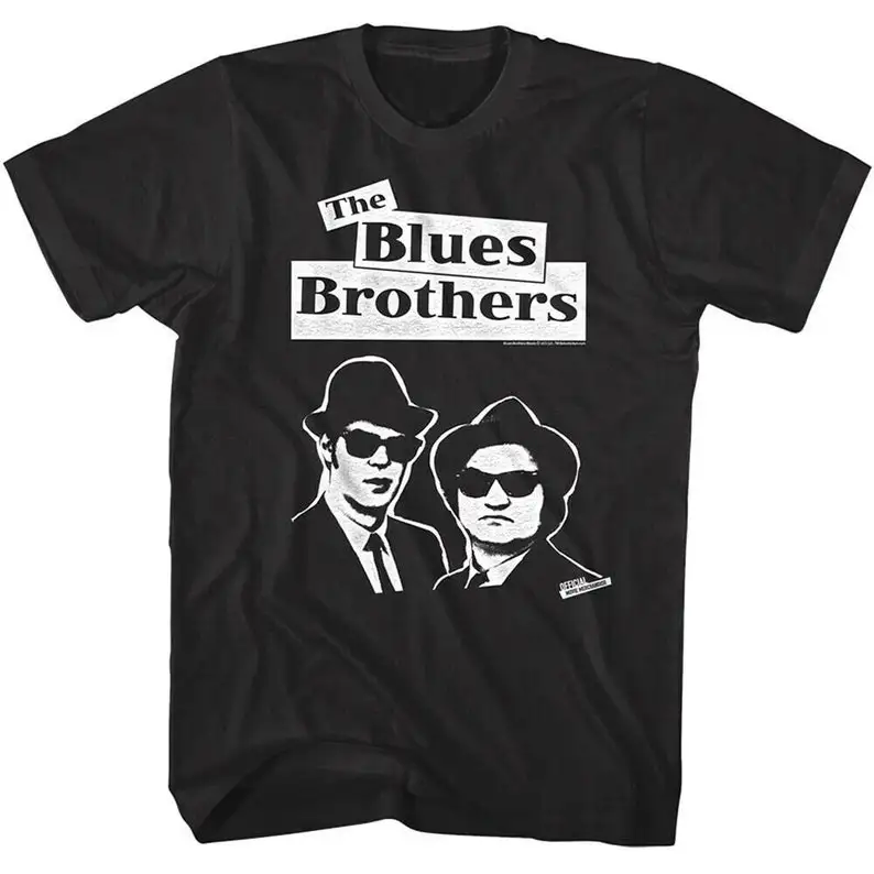 

The Blues Brothers Men's Shirt Stencil Logo Jake & Elwood Photo T-Shirts