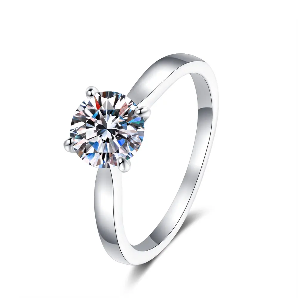 Engagement Rings Wedding Rings Stone Rings Fashion Rings Fashion Ring Finger Rings Metal Rings KNOBSPIN D VVS1 Moissanite Rings for Women Man 4 Prong Solitiare Engagement Wedding Diamond Ring with GRA Certified s925 Sliver