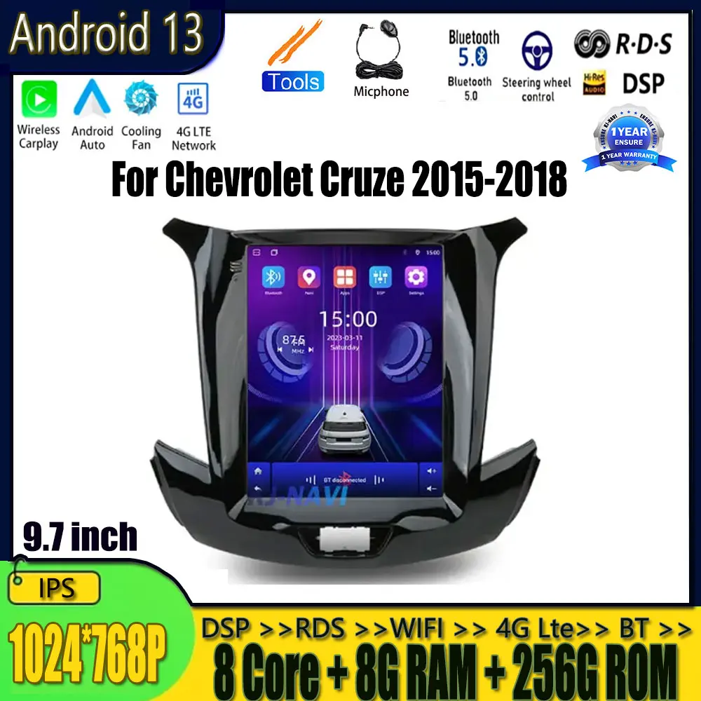 

Android 13 Car Stereo Radio 9.7 inch For Chevrolet Cruze 2015-2018 Multimedia Video Player Navigation GPS 4G Lte 2Din Head Unit