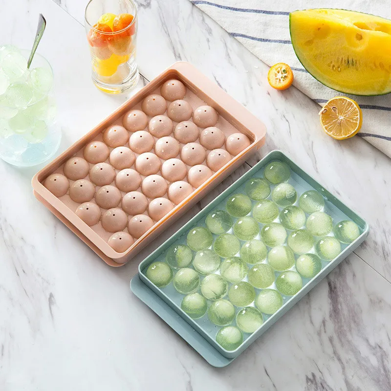 33 Well Ice Box With Lid Ball Ice Tray Plastic Ice Cube Mold Refrigerator  Ice Ball Mold Ice Box Round Ice Mold Ice Box S/l/xl - Ice Cream Tools -  AliExpress