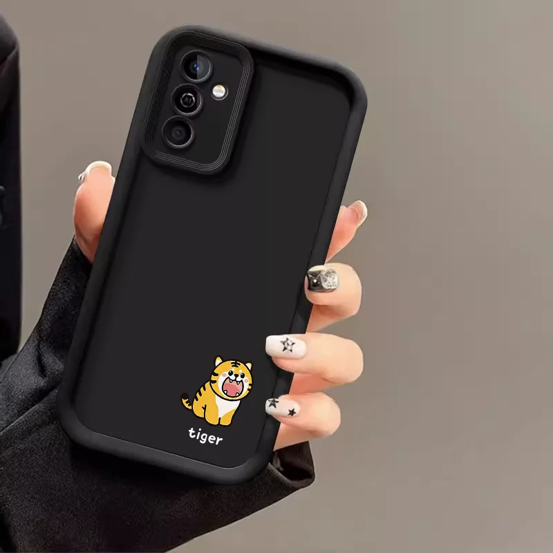 Chic Cartoon Animal Couple Soft Phone Case – Stylish Cat & Dog Print