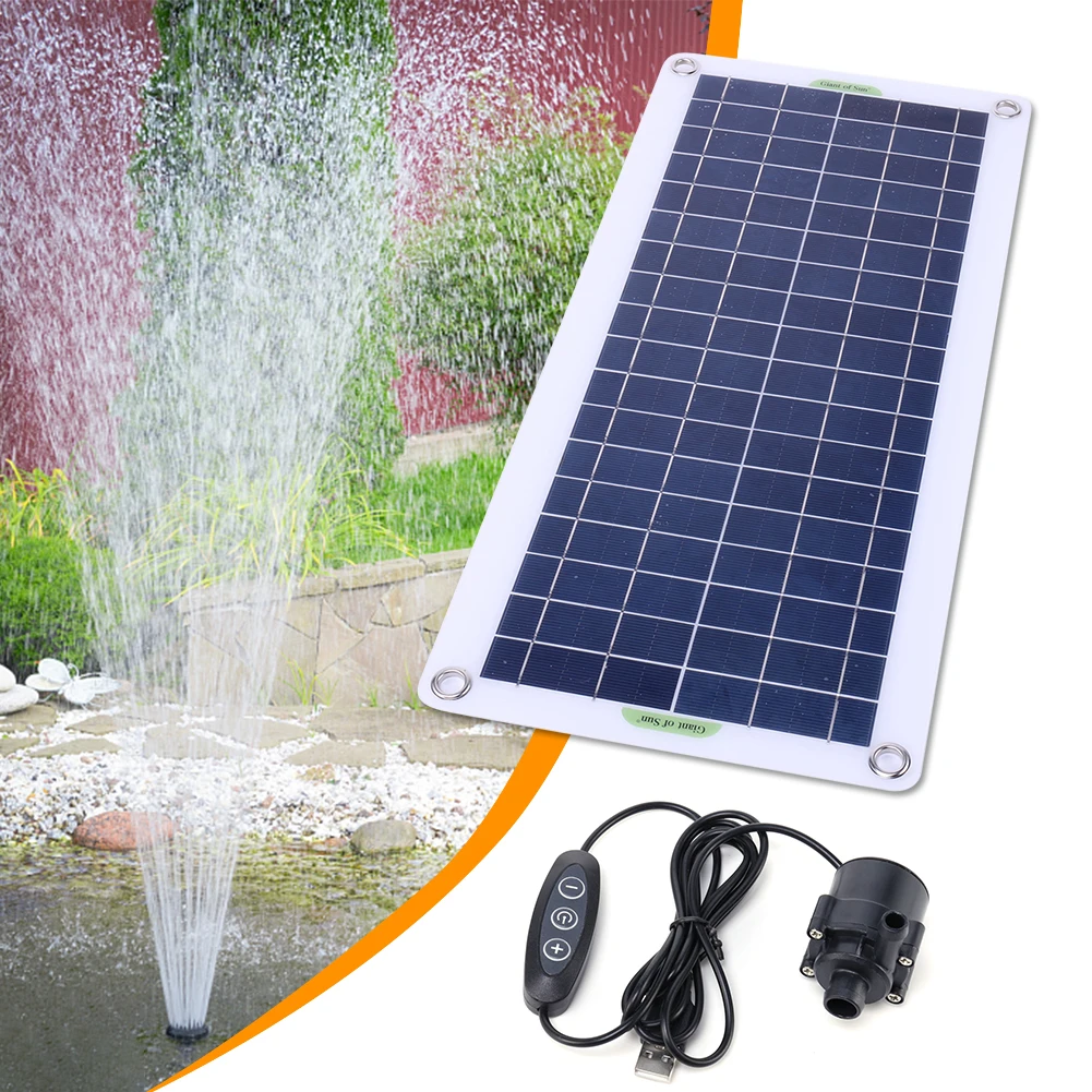 19W 800L/H Mini Solar Water Pump Solar Panel Fish Water Pool Kit 12V Brushless Motor Energy-saving for Fish Tank Garden Decor
