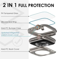 Changer vers Ultra protecteur d'écran en verre + étui pour Apple Watch 11 10 9 8 7 45mm 41mm 44mm 40mm IWatch S10 42mm 46mm couverture rigide PC 3