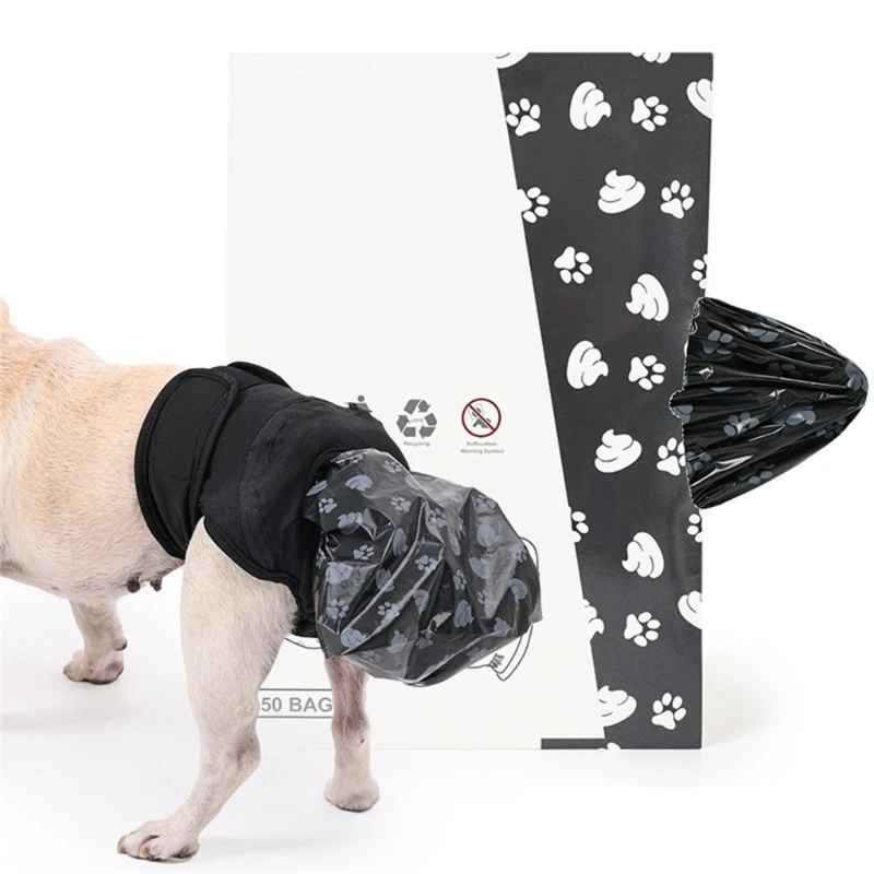 Dog Period Briefs Pants Pantie Soft Suspener Comfortable Pants with 50Pcs Poop Bag Female Dog Diapers