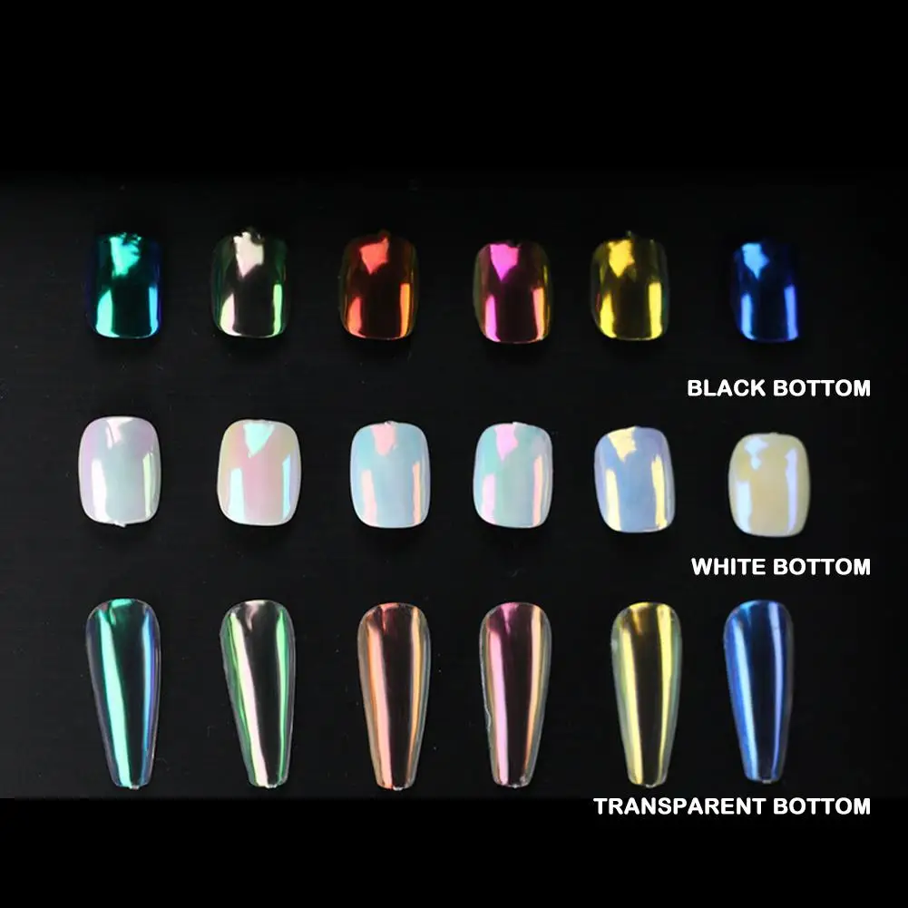 Nail Powder Nail Pigment Nail Decoration Nail Decorations Liquid Magic Mirror Nail Powder Liquid Moonlight Pigment Chrome Mirror Fingernail Decoration Long-lasting Aurora Nail Gel