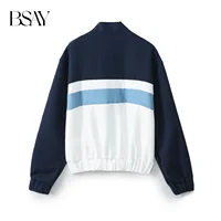 BSAY Women Fashion Spring New Stripe Long Sleeve Zip Bomber Jacket Chic Female High Waist Jogging Pants Two-piece Set - Image 4