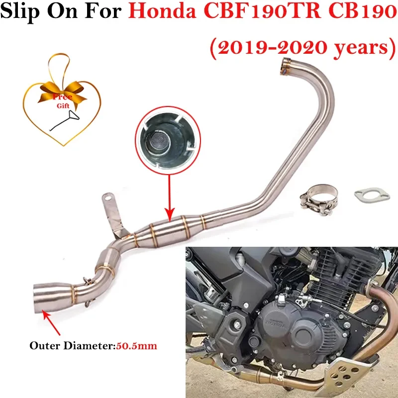 Slip-On For Honda CBF190TR CB190R 2019 2020 Motorcycle Exhaust Modified Escape Systems Front Middle Link Pipe 51mm Muffler