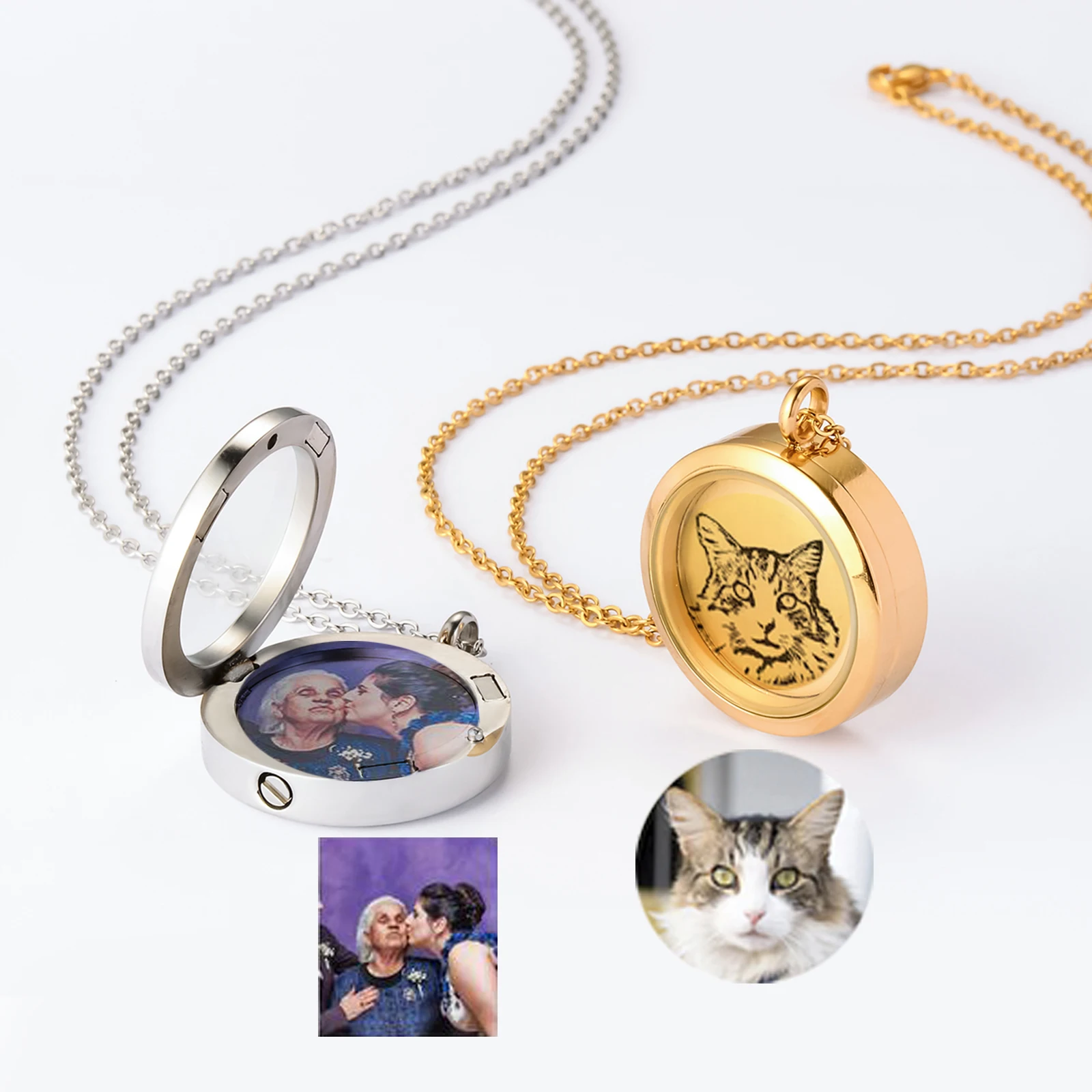 Personalisierte personalisierte Foto/Text Edelstahl Urne Halskette Anhänger für Asche Feuerbestattung Memorial Urne Schmuck Andenken Geschenke
