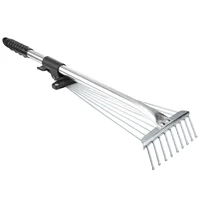 Cleaning Tools Foldable Garden Rake Leaf Fallen Leaves Foldable Garden Raker Foldable Garden Handle Steel Gardening Shrub Rake 1