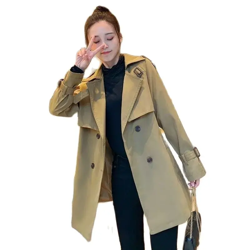 

Windbreaker Coat Women's Spring And Autumn Outerwear 2023 New Ladies Jacket Long Fashion Loose Slimming Temperament Coats Tide