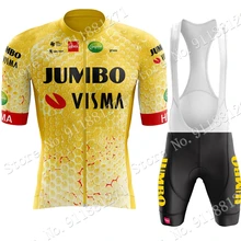 Bee-Conjunto de Ropa de equipo Jumbo Visma para ciclismo, camisetas y pantalones cortos para bicicleta de carretera, Maillot de verano, 2022