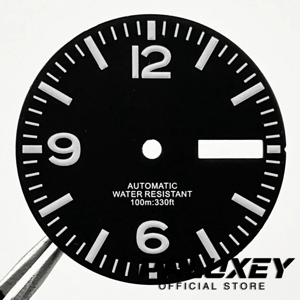 Watch Dial Accessories Watch Face Accessories Clock Movement Parts NH36 29mm Black Watch Dial for NH36A 4R36
