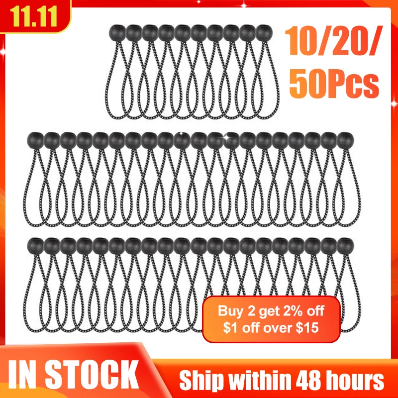 Bungees Ball Fixing Tie Rope Elastic Tent Tarp Awning Canopy Bungee